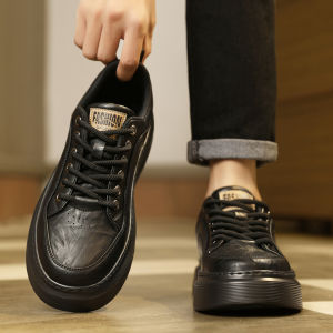 Genuine Leather Mens Shoes Comfortable Casual Work Shoes Anti-Slip Wear-Resistant Soft Bottom Suitable for Daily Wear