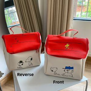 Bandai | New Fashion Hot Style Snoopy Cartoon House Style Womens Cosmetic Bag Large Capacity Storage Bag Waterproof Toiletry Bag