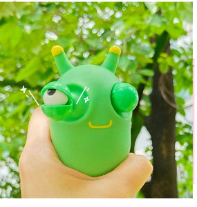 New Squishy Toy Green Eye Popping Worm Squeeze Toy Stress Reliever Antistress Fidget Halloween Christmas Kids Party Favors Gifts