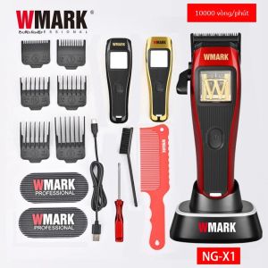 Máy Cắt Tóc Chuyên Nghiệp WMARK NG-X1 Cho Nam Giới Với Động Cơ Từ Tính Vi Mạch 10000 Vòng/Phút Máy Cắt Tóc Không Dây 9V & Đế Sạc
