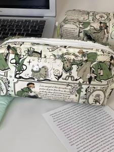 Cute Original Illustration Pencil Case High Aesthetic Value Large Capacity Multi-Functional Stationery Storage Bag for Students