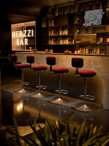 Herzzi Commercial Luxury Rotating Bar Stool Stainless Steel High Footrest Adjustable Height Bar Chair Front Desk Chair