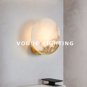 WOGU | New Chinese Style Bronze Wall Light With Natural Marble