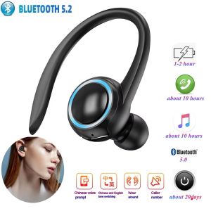 Wireless Business Ear Hook Bluetooth Earphone Mini Handsfree Headphone HIFI Bass Noise Cancelling Headset With Mic For Car Call