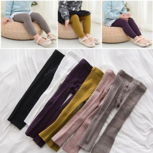 Spring Autumn Kids Baby Pants For Girls Korean Knitted Cotton Daily Newborn Leggings Casual Vertical girls Pantyhose 0-6Yrs
