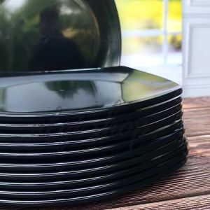 6PCS FREE SENDOK PIRING MELAMIN BESAR JUMBO 25CM MODEL KOTAK HITAM