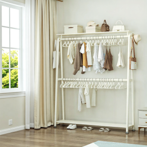 Integrated Wall-Mounted Open Standing Closet Rack