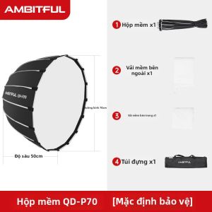 AMBITFUL | Softbox Parabol Deep Quick-Mount với Lưới và Ngàm Bowens