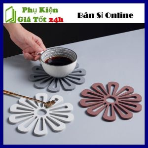 Tấm Đế Lót Nồi Bằng Silicon Hình Bông Hoa Chịu Nhiệt Loại Lớn Tiện Dụng 16.8 x 16.8cm - Miếng Lót Nồi Cách Nhiệt - Lót Ly Silicon Siêu Bền Chống Thấm Chịu Nhiệt Cao