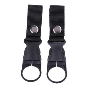 2pcs Water Bottle Holder Climbing Carabiner Belt Backpack Hanger Hooks Clip Multifunction Water Bottle Nylon Webbing Buckle Hook