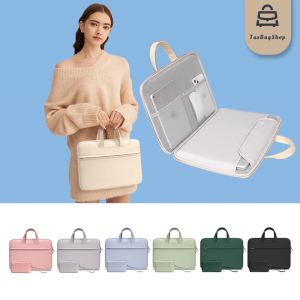 TasBagShop 180° Fully Open 11-16"  Laptop bag with charger pouch multicompartment PU leather waterproof