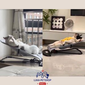 Luka😊พร้อมส่ง💯 เก้าอี้โยกสัตว์เลี้ยง เตียงแมว เตียงสุนัข เปลสุนัขโยกเยกหมา ที่นอนเเมว ที่นอนหมา ปรับระดับได้ ที่นอนสัตว์เลี้ยง