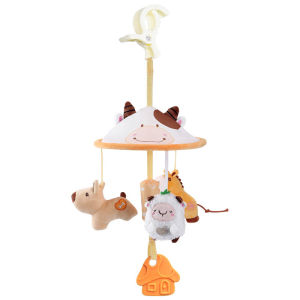 MAMIBEBY | Newborn Animal Themed Stroller and Crib Hanging Toy with Rattle 0-1 Years
