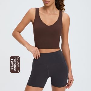 Removable Pad Sports Tank V-neck