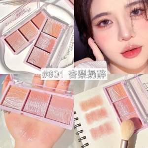 Bảng Phấn Má Hồng/Phấn Mắt/Phấn Bắt Sáng Tự Nhiên 3IN1 3 Màu Sắc Kết HợpLấp Lánh Trang Điểm Nổi Bật