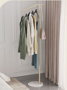 Simple Modern Iron Metal Clothes Rack Bedroom Living Room Stand Rock Plate Coat Hanger Adult Assembly Furniture Shelf