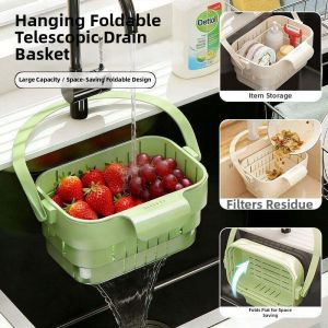 Foldable Expandable Sink Drain Basket For Kitchen