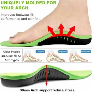 SRIEI 1 คู่ Arch Support Insoles Flat Feet Orthotic Insoles Shock Absorb Massage Cushion Shoes Insert X/O Type Leg Plantar Fasciitis บรรเทาอาการปวดส้นเท้า แผ่นรองเท้า