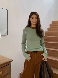 HUOLISI | Slim Fit Elegant Green Long Sleeve Knitted Sweater