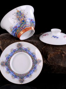 Men Bộ Trà Gốm Chủ Cốc Đơn Nếm Bát Thủy Tinh Biển Và Núi Hoa Văn Handmade Thủ Công Dụng Cụ Pha Trà