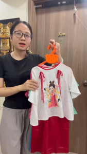 Bộ Bà Ba Mẹ và Bé Dáng Chữ A Gấm Lụa Mặc Tết Sét Bộ Bà Ba Nữ Phối Nơ Trẻ Trung Mặc Nhà Đi Chơi Lễ Hội BB04 - BEEKIDS