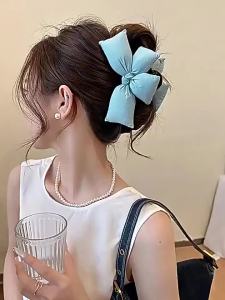 NEW Three-dimensional Bow Princess Head Women Hairpin Advanced Sense Back Head Hair Disc Grab Clip Shark Clip Hair