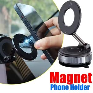 N52 Magnet Vacuum Car Phone Holder K007 360 Rotation Mount Stand MagSafe Compatible Adjustable Foldable for IPhone Auto Dash Kit