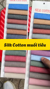 Vải lụa Cotton silk may đầm váy sơmi quần tây vải may thời trang nam nữ ít giãn lụa trơn khổ 1m50 Phượng Thúy