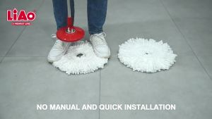 Set Alat Pel Lantai Stainless Super Mop dengan Ember Pencuci Putar | Hand Pressure Rotary Mop 360