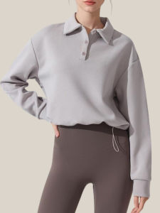 YANSE | Turn-down Collar Long-sleeve Womens Polo Shirt