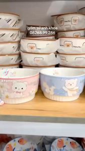 Bộ Bát Đĩa Gốm Sứ Decor Bát Ăn Cơm Bát Ăn Chè Chén Dĩa Dễ Thương Bộ Bát Đĩa Thỏ Xanh Mint xinh yêu dễ thương