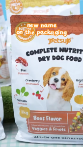 Petsup Complete Nutrition Dry Dog Food 1kg with Freeze Dried Treats Beef Duck Lamb Flavor High Protein Complete & Balanced Nutrition