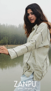 ZANPU AW24 Switch Overlock Shirt เสื้อเชิ้ตแขนยาว ผ่าชายเสื้อด้านข้าง BL-9241004