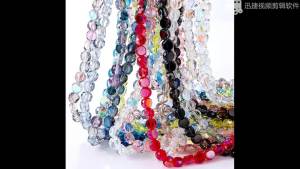 Flat Round Glass Beads Transparent Faceted Glass Spacers Colorful Coin Beads Crystal Loose Beads for Jewelry Making DIY Bracelet