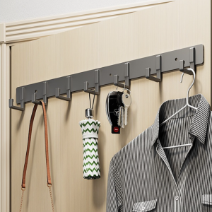 Adhesive Aluminum Alloy Wall Hook Multipurpose Storage Hanger for Bath Robe Towel Kitchen Clothes Household Wall Hanging Tool