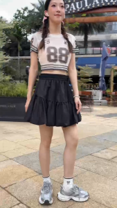 [ HBHR ] Womens Summer Cropped V-neck T-shirt Large Mesh Street Style Oversized Short Sleeve V-neck Show Navel Football Sportswear Quick-drying