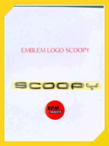 EMBLEM LOGO SCOOPY DONAT 2021-2022 bentuk TIMBUL 3D SILVER CHROME K2F ORIGINAL