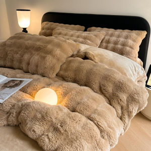 MOLORE | Thickening Warmth Rabbit Fleece Milk Fleece 4-Piece Set