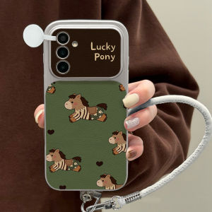 Lichee Pattern Leather Phone Case For Samsung A16 A57 A56 5g A37 A27 A17 A55 A36 S26 S23 S24 S25 Ultra FE Lanyard Stand Cover