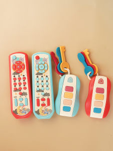 Soft Teether Accessible Children Artificial Automobile Remote Control Key Toy Baby Early Childhood Education with Sound and Light Function
