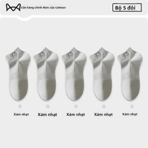 Tất thể thao nam MiiOW vải cotton ngắn thấm hút mồ hôi thoáng khí