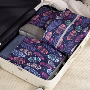 HOL 4pcs Compression Storage Bag Large Capacity Foldable Packing Cubes Washable Expandable Luggage Storage Bags Set