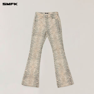SMFK | Classic Snake Pattern Camo Stretch Flared Jeans
