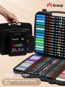 GRASP | Bút Lông Mực Acrylic Đầu Mềm Không Phai 60 Màu