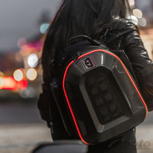 GHOST RACING LED Light Motorcycle Back Seat Bags Waterproof Tail Bag Rear Seat Bag Multifunctional Motorbike Helmet Bag Moto Rider Backpack