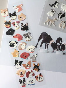 Pet Dog Stickers Fuzzy Surface 3D Texture Mobile Phone Envelope Note Pasting Adhesive Paper Stationery Cultural Goods