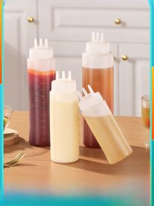 Plastic Kitchen Oil Bottle Squeezer Sauce Dispenser Honey Salad Dressing Small Bottle Storage Jar for Commercial Use