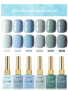 Bộ Sơn Móng Tay Gel Màu Xanh Dương XEIJAYI 6 Lọ 15ml Bán Vĩnh Cửu Sử Dụng Đèn UV/LED Bộ Dụng Cụ Làm Móng Tay Chất Liệu Acrylate/Carbamate Copolymer