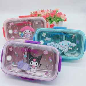 Three Clow M Kids Office Worker Cinnamoroll Babycinnamoroll Junior High School Student Insulated Lunch Box Two Grid Microwave Bento Box Cute