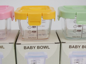 4PCS/Set 170ML Food Box Glass Baby Food Storage Microwave Airtight Container Food Storage